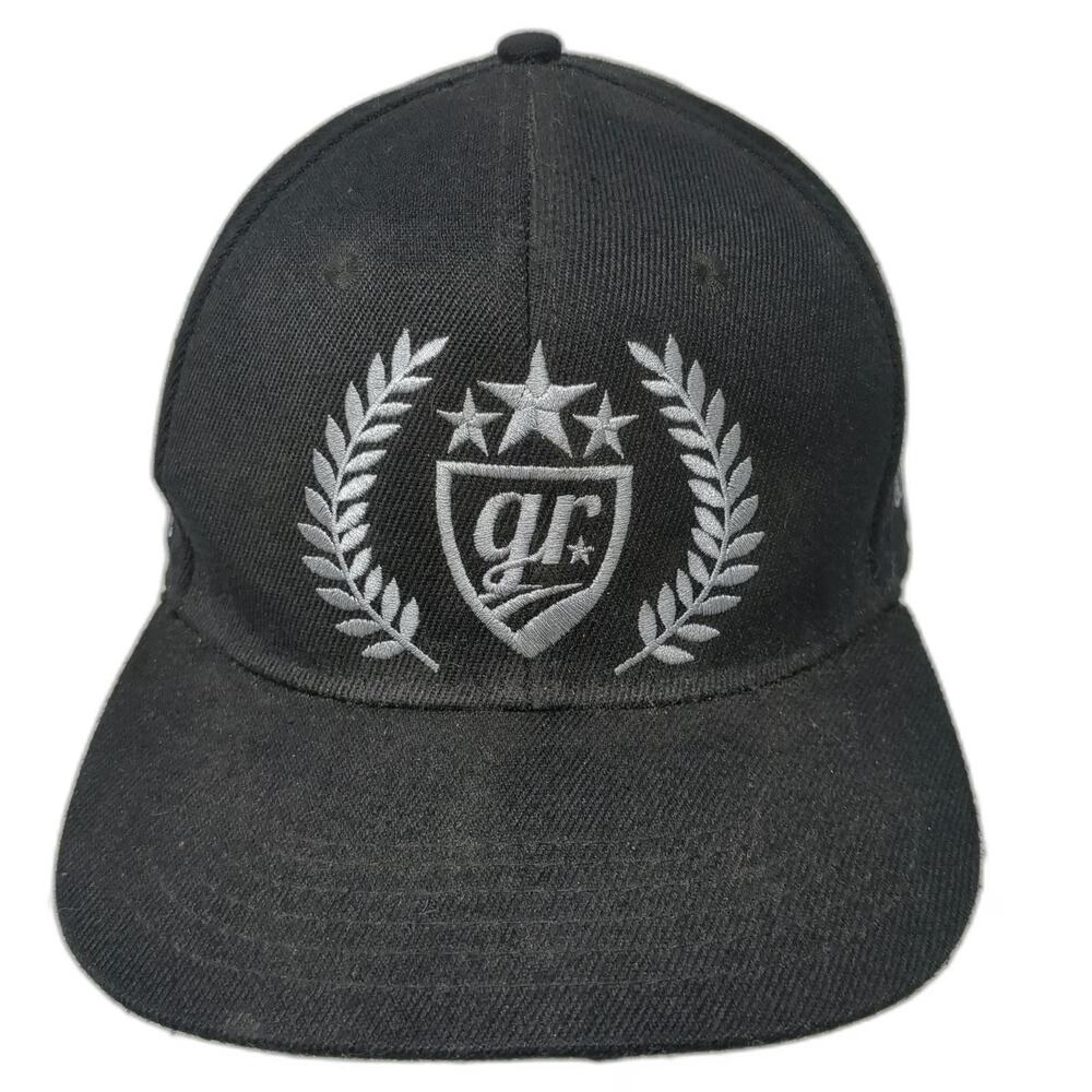 GRX Snapback Black One Size GoldRush Rally Embroidered Shield Laurel Wreath Hat